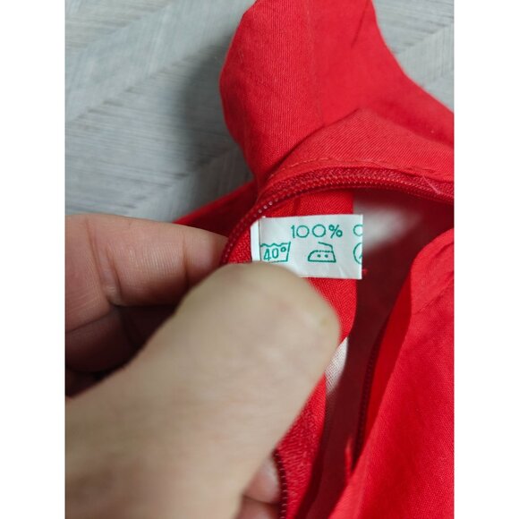 Vintage Handmade Red Throw Pillow Cover Embroidered Asian Oriental Patchwork - Picture 2 of 9